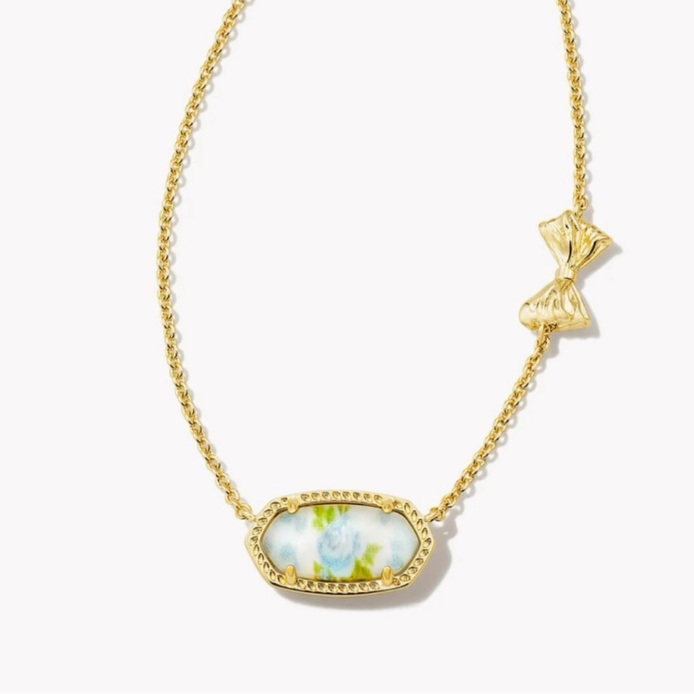Kendra Scott xLove Shack Fancy Blue Romance Blooming Heirloom Elisa Necklace NWT